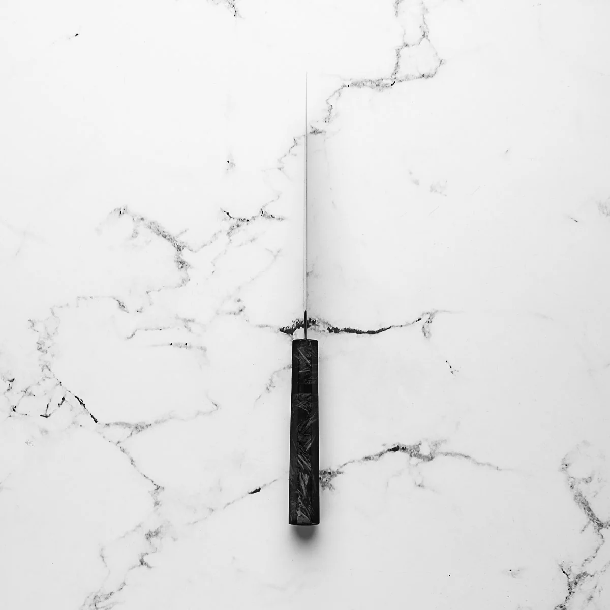 Senzo Black VG10 Damascus Bunka 165mm - Dark Carbon Fibre - Image 9