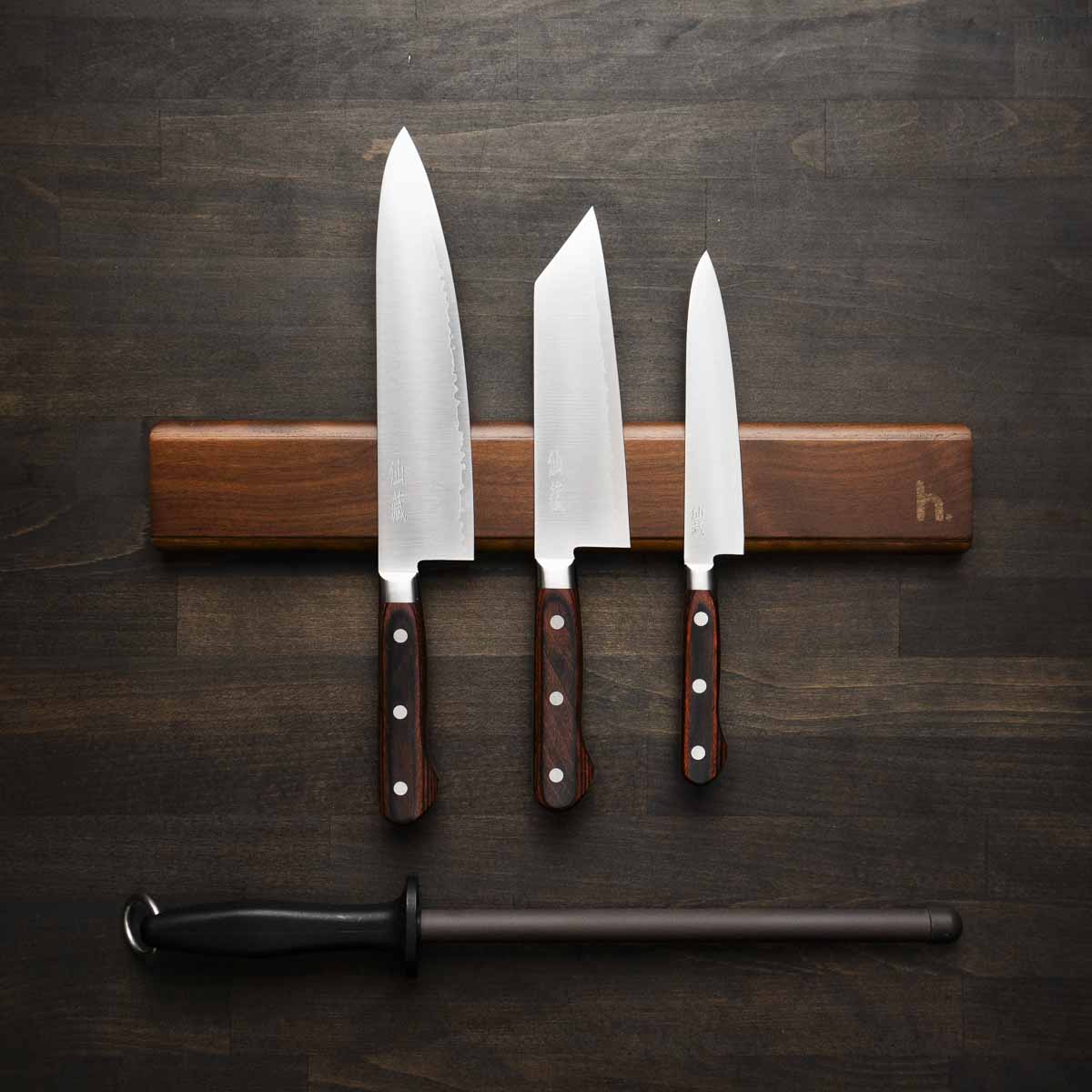 Senzo Clad - 3 Knife Set with Magnetic Strip - Image 2