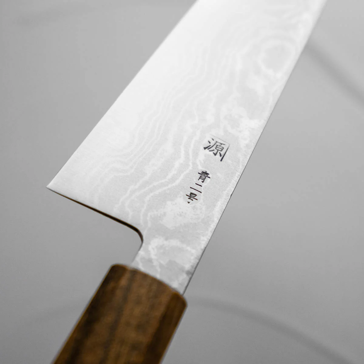 Shigeki Tanaka Blue 2 Damascus Bunka 180mm - Image 3