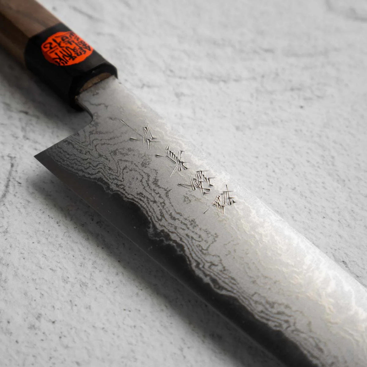Shigeki Tanaka Blue 2 Damascus Gyuto 180mm - Image 3