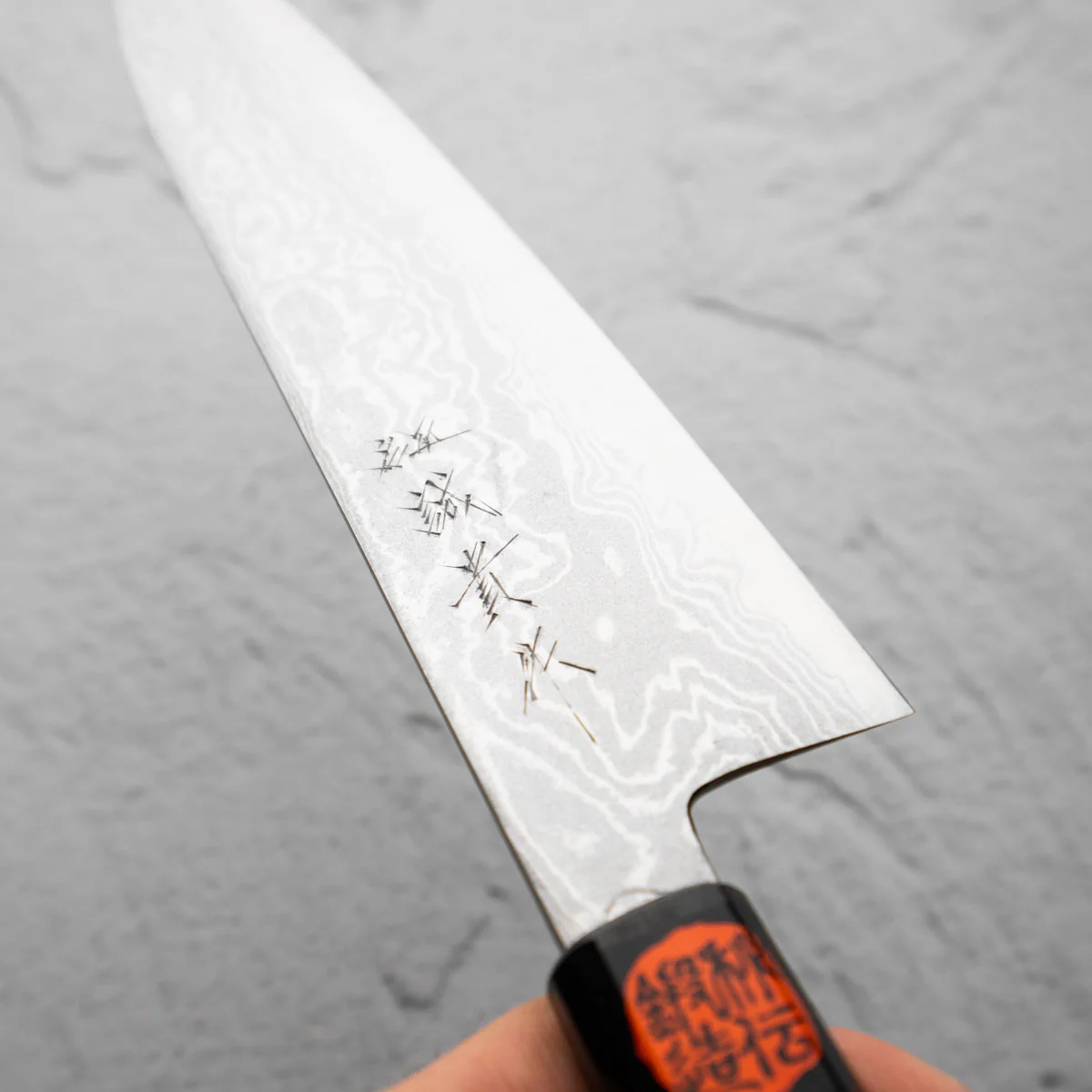 Shigeki Tanaka Blue 2 Damascus Gyuto 210mm - Image 2