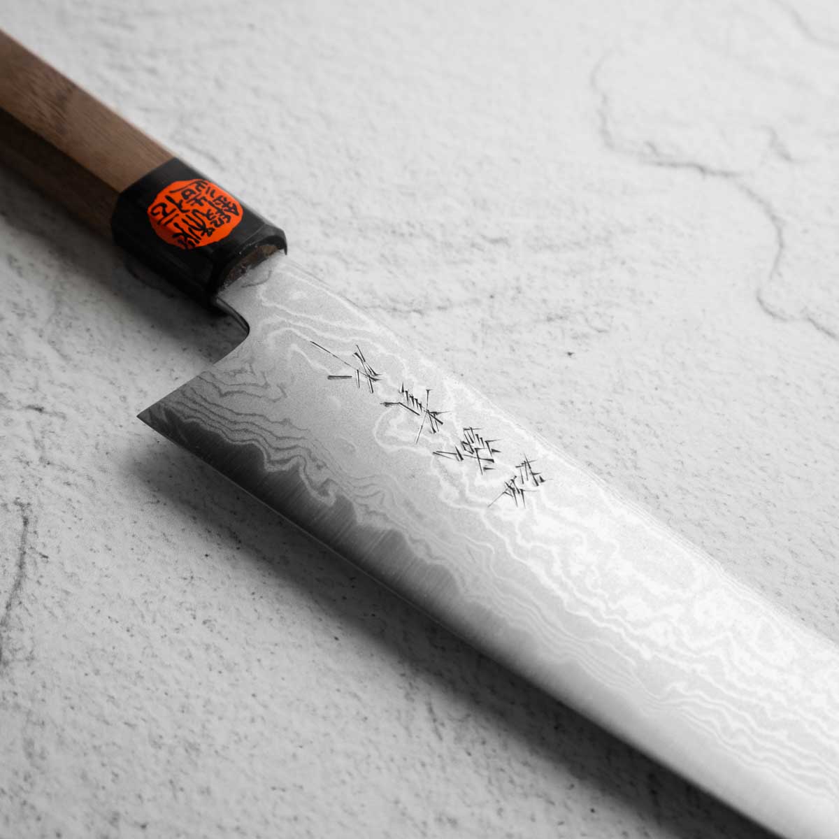 Shigeki Tanaka Blue 2 Damascus Gyuto 210mm - Image 4
