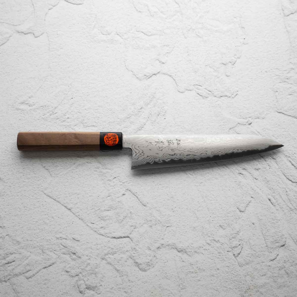 Shigeki Tanaka Blue 2 Damascus Gyuto 210mm - Image 5