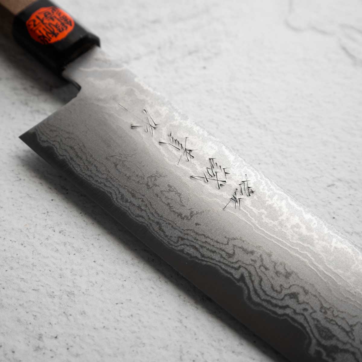 Shigeki Tanaka Blue 2 Damascus Gyuto 240mm - Image 3