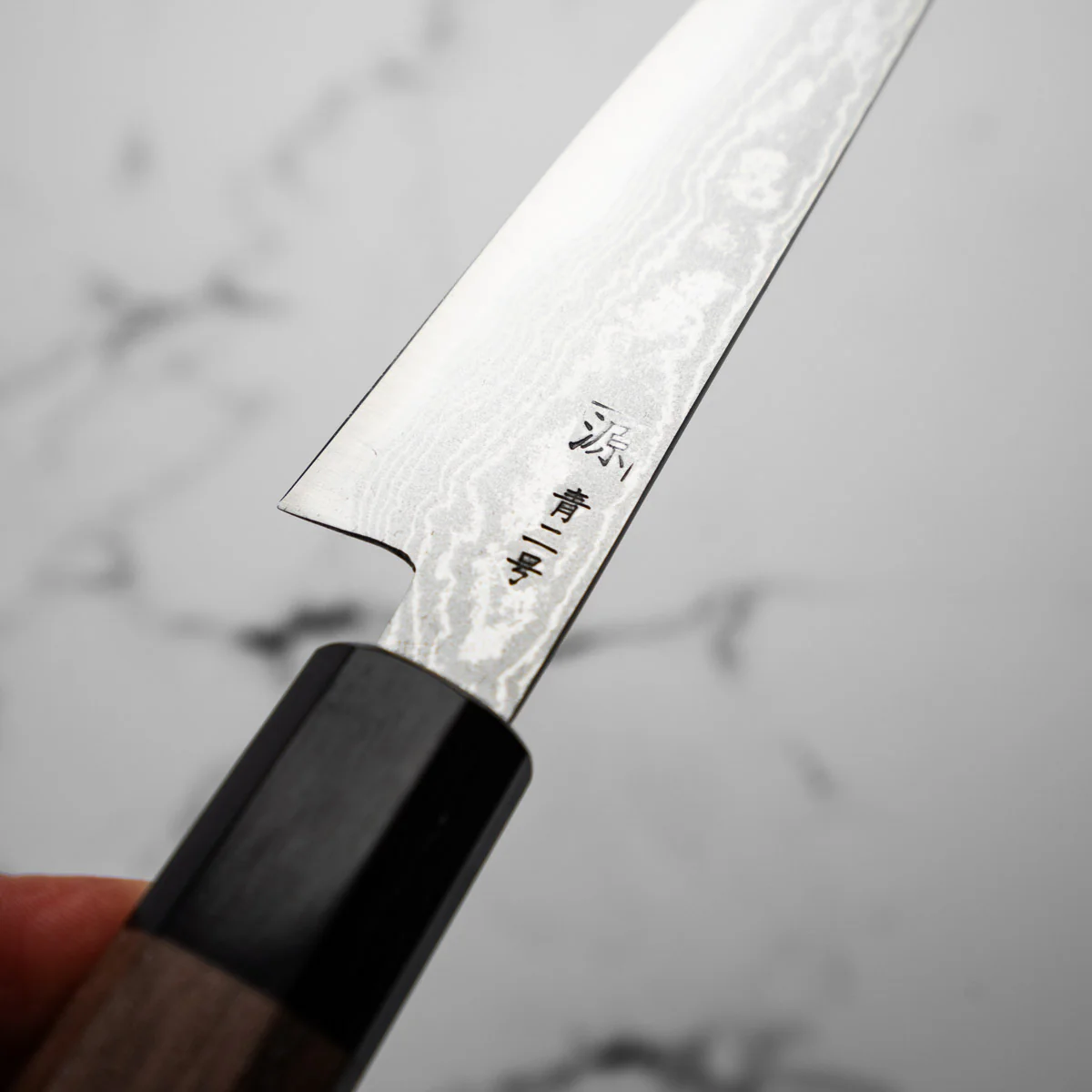 Shigeki Tanaka Blue 2 Damascus Petty 135mm - Image 5