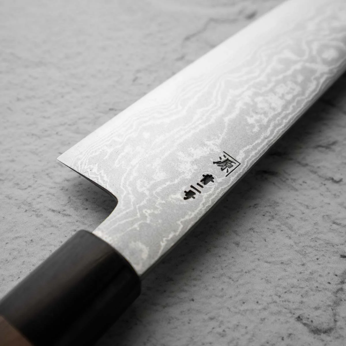 Shigeki Tanaka Blue 2 Damascus Santoku 165mm - Image 3