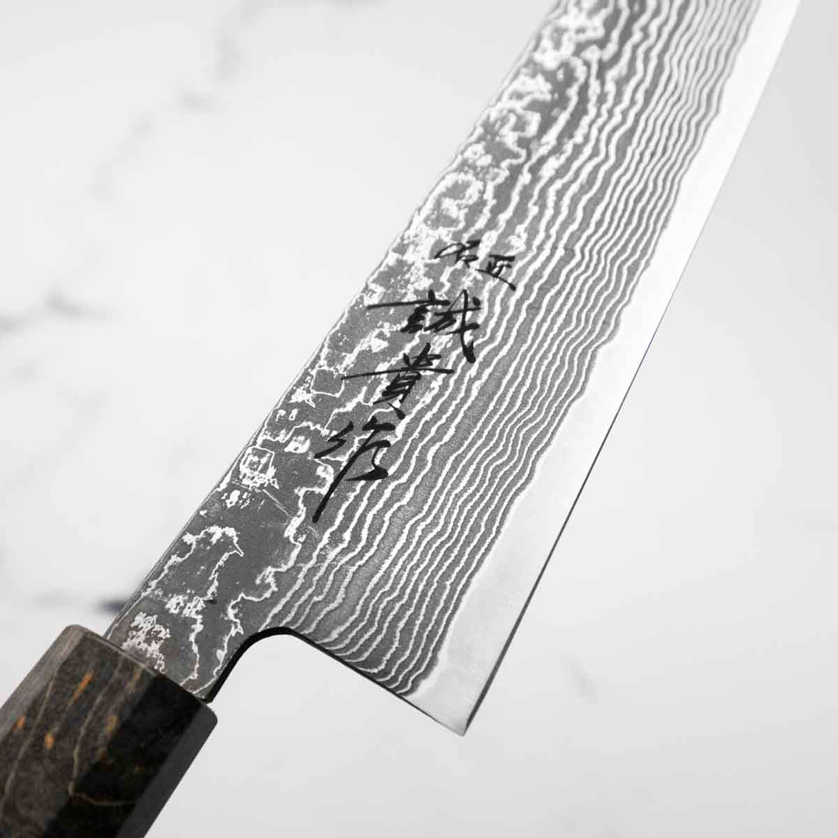 Shigeki Tanaka R2/SG2 Black Damascus Gyuto 180mm - Image 4