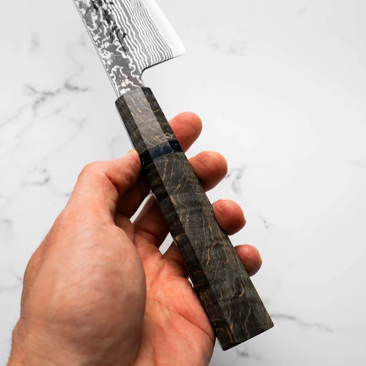 Shigeki Tanaka R2/SG2 Black Damascus Gyuto 180mm - Image 7