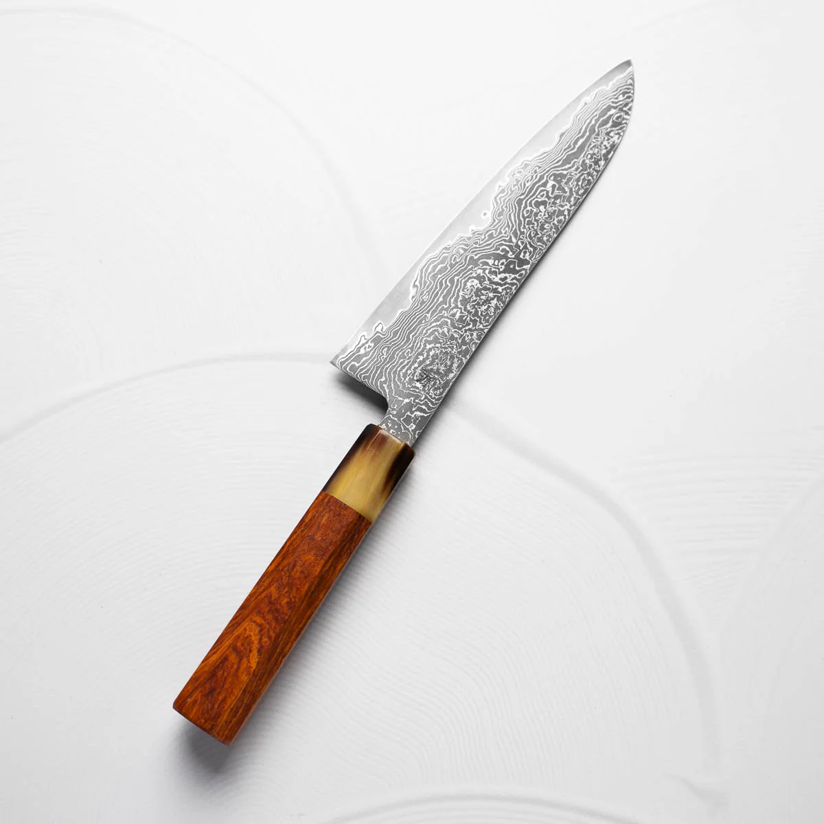 Shigeki Tanaka R2/SG2 Black Damascus Gyuto 180mm - Snakewood - Image 7