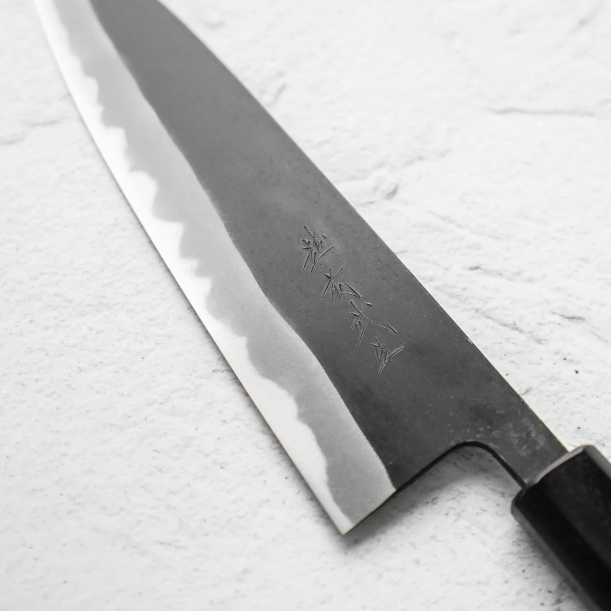 Shiro Kamo Blue 2 Kurouchi Gyuto 210mm - Image 4