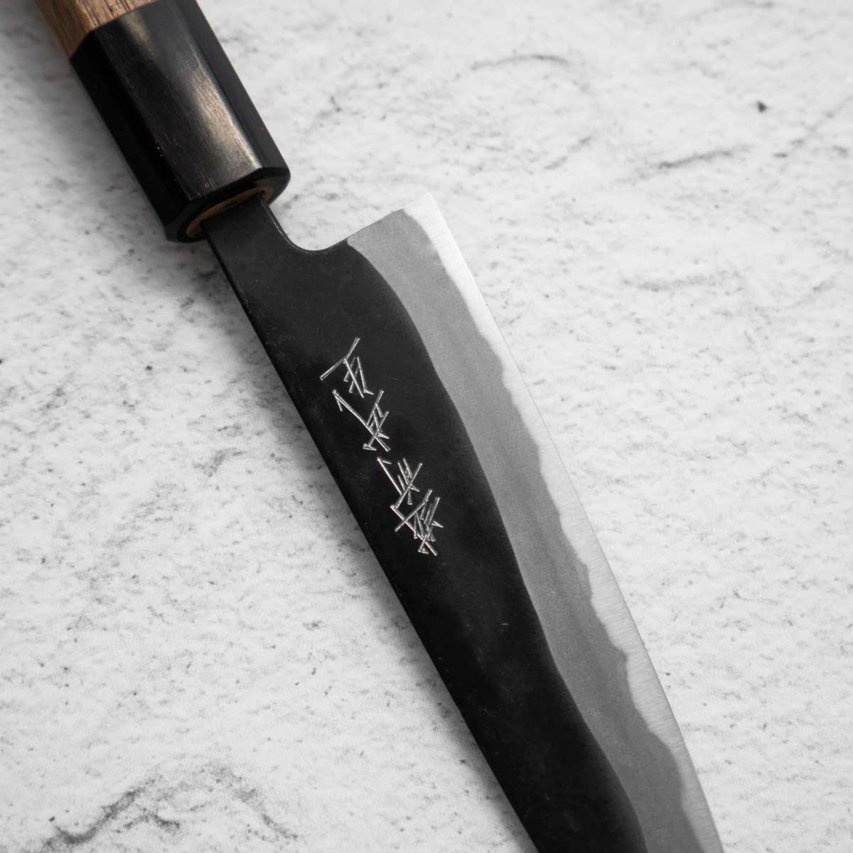 Shiro Kamo Blue 2 Kurouchi Petty 135mm - Image 3
