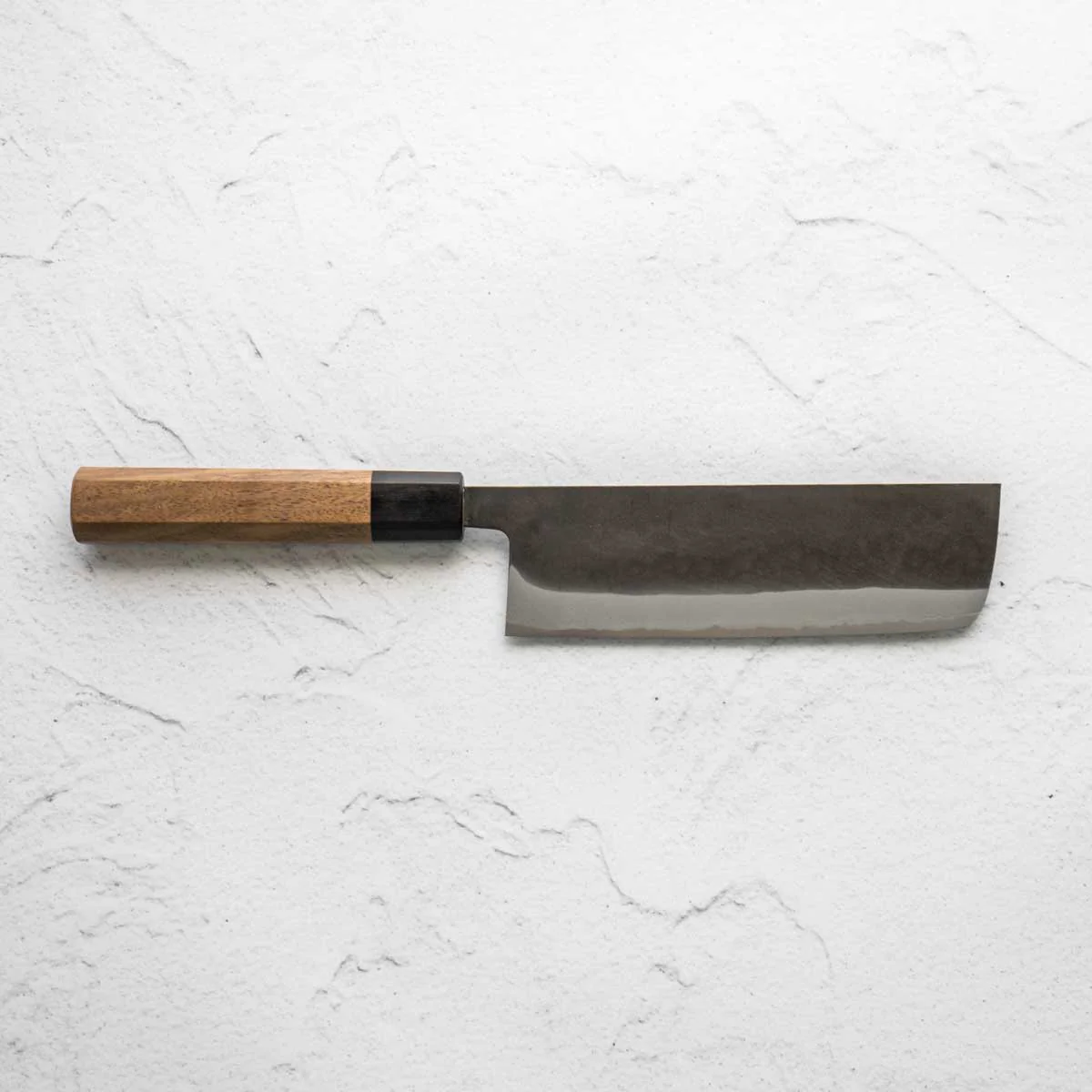 Shiro Kamo Blue Super SS Clad Kurouchi Nakiri 165mm - Image 5