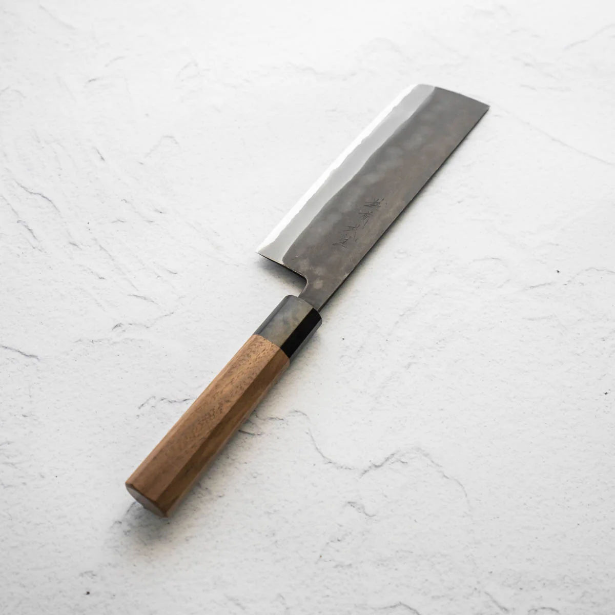 Shiro Kamo Blue Super SS Clad Kurouchi Nakiri 165mm - Image 6