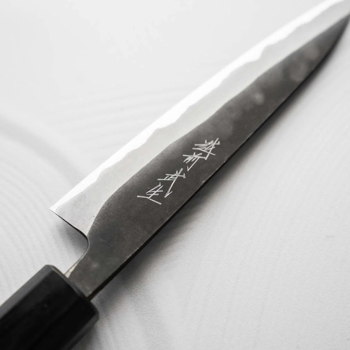 Shiro Kamo Blue Super SS Clad Kurouchi Petty 135mm - Image 3