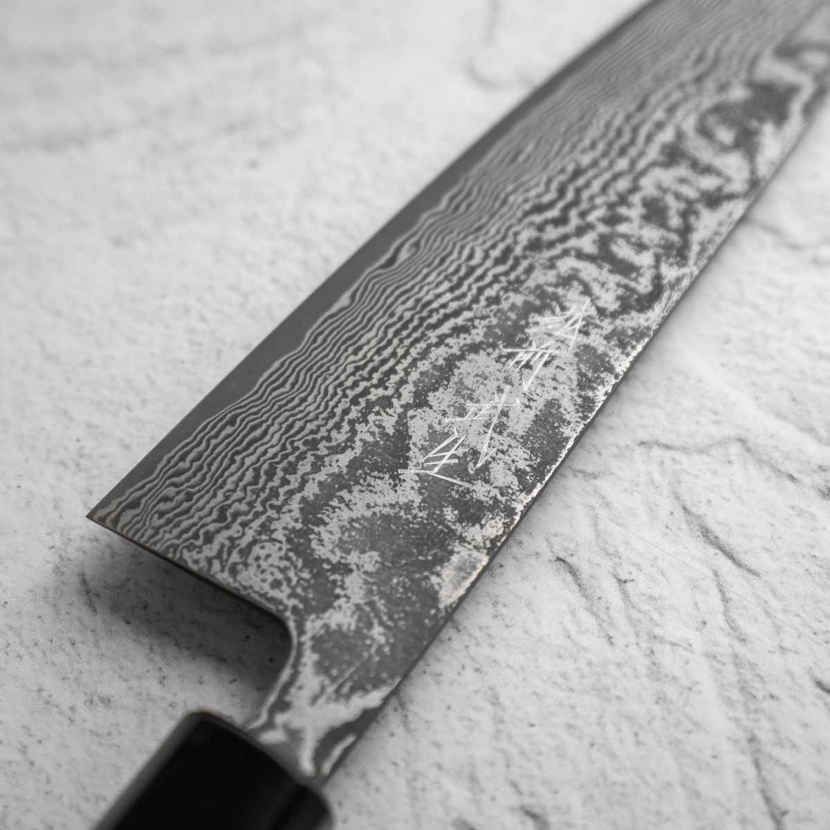 Shiro Kamo SG2 Black Damascus Gyuto 210mm - Image 4