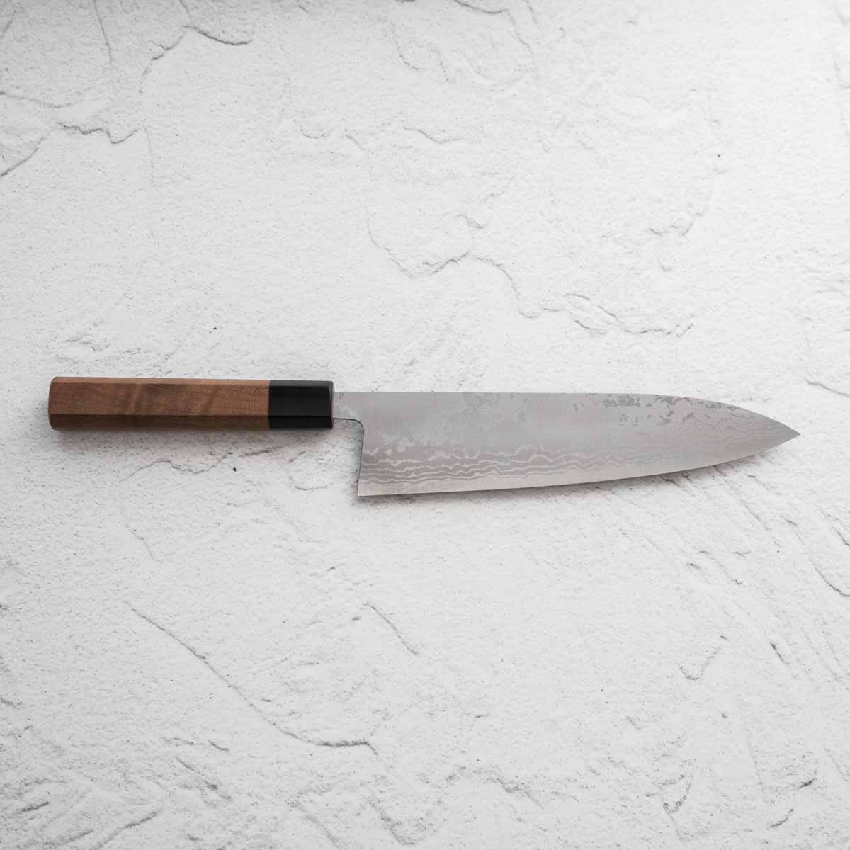 Shiro Kamo White 2 Damascus Gyuto 210mm - Image 3