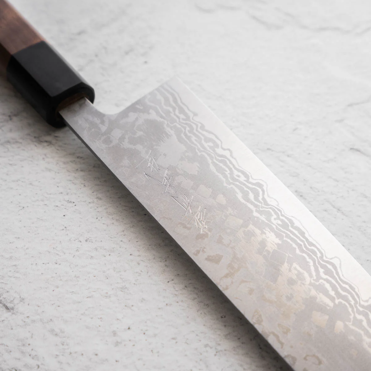Shiro Kamo White 2 Damascus Gyuto 210mm - Image 4
