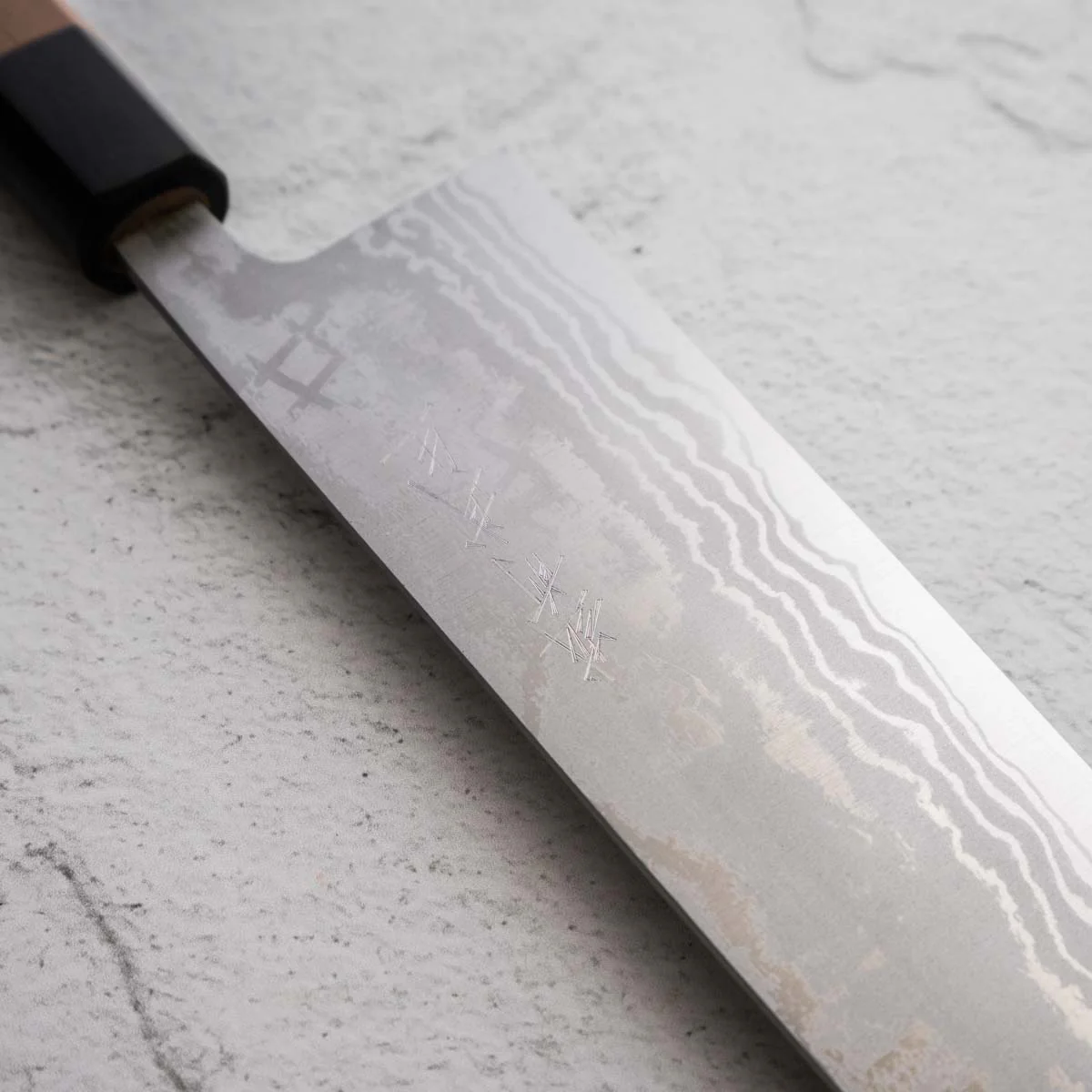 Shiro Kamo White 2 Damascus Gyuto 240mm - Image 4