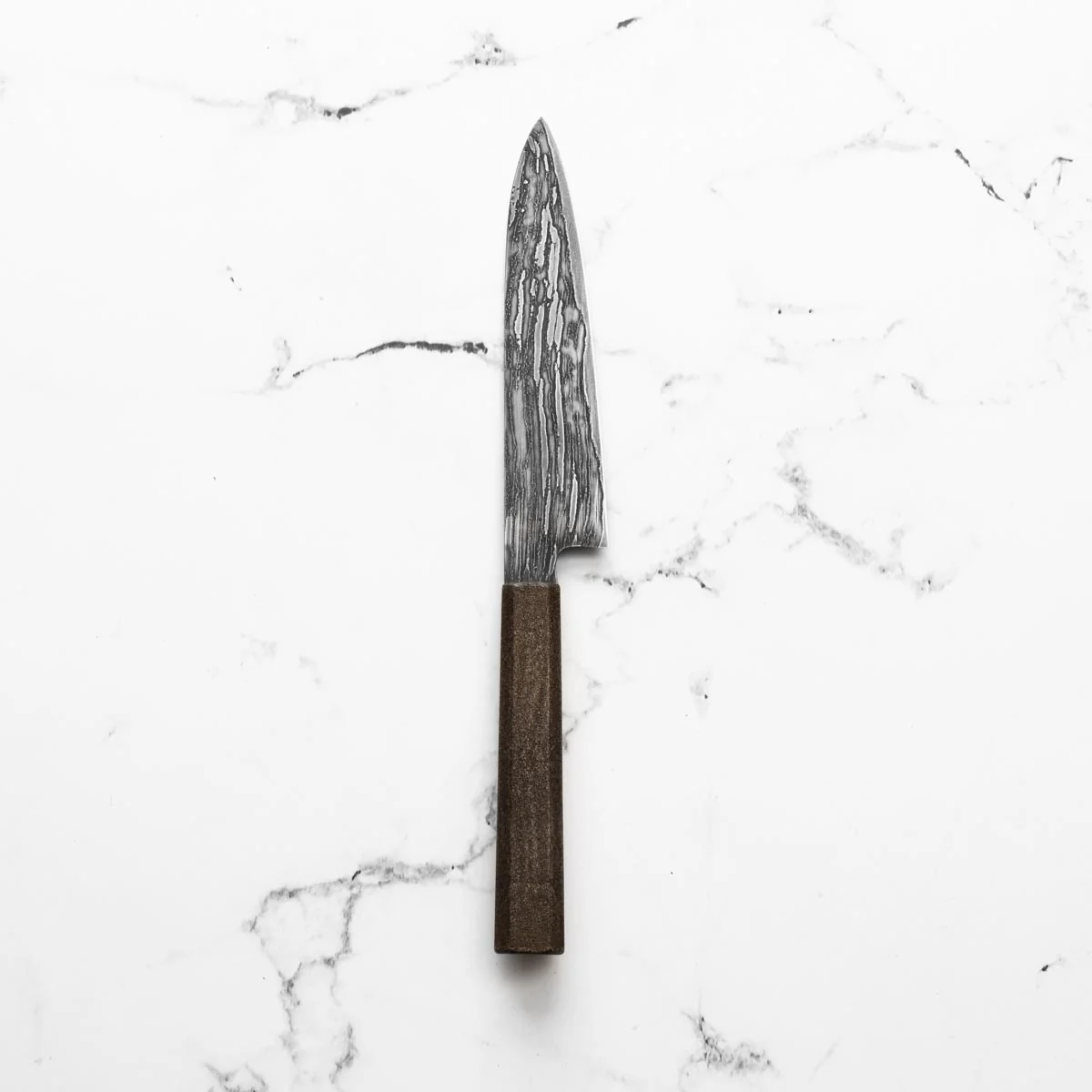 Tadafusa Blue 2 Hon-Sanmai Experimental Damascus Damascus Petty 150mm - Image 3