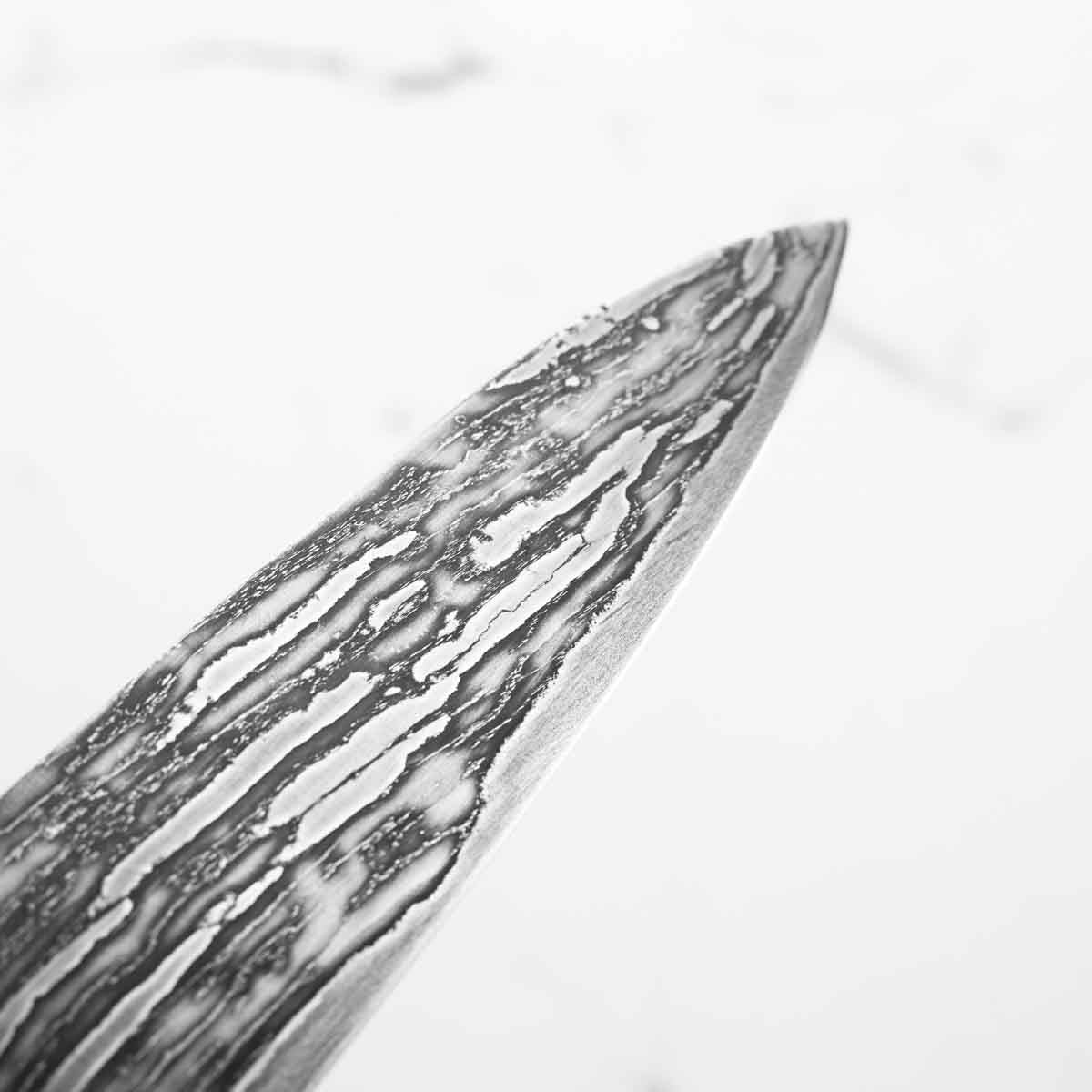 Tadafusa Blue 2 Hon-Sanmai Experimental Damascus Damascus Petty 150mm - Image 7