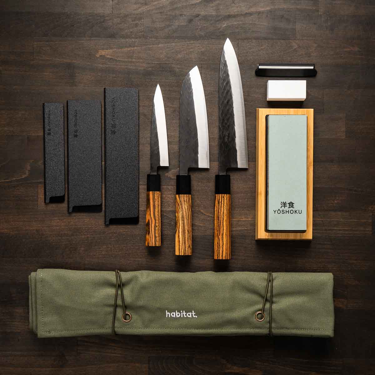 Tadafusa "Seido" SLD Tsuchime - 3 Knife Set with Knife Roll - Image 3