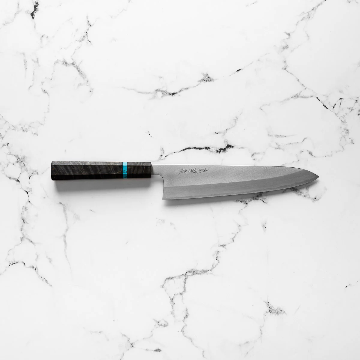 Tadokoro Hamono Ginsan Gyuto 240mm - Maple Turquoise - Image 8