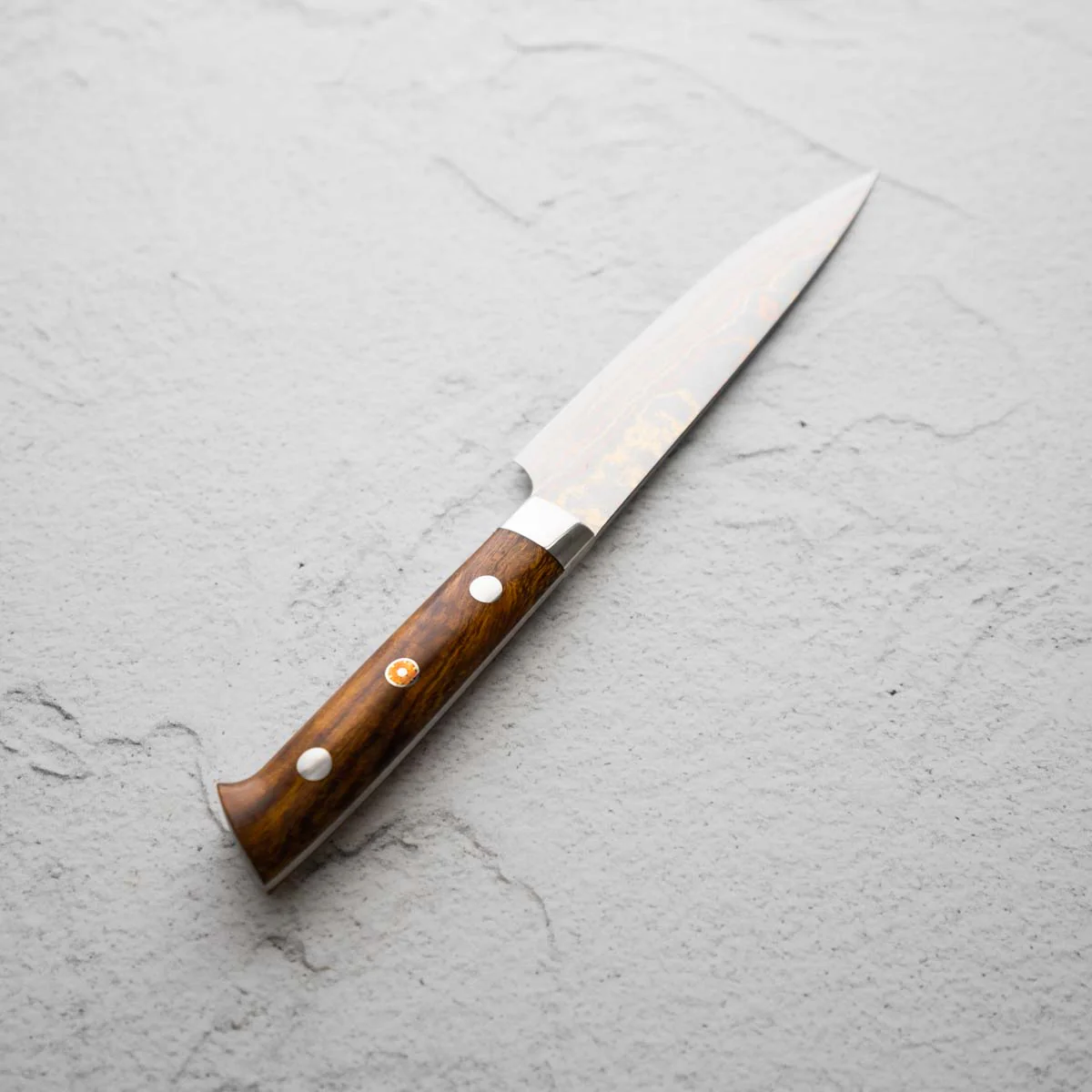 Takeshi Saji Blue 2 Rainbow Damascus Petty 135mm - Image 6