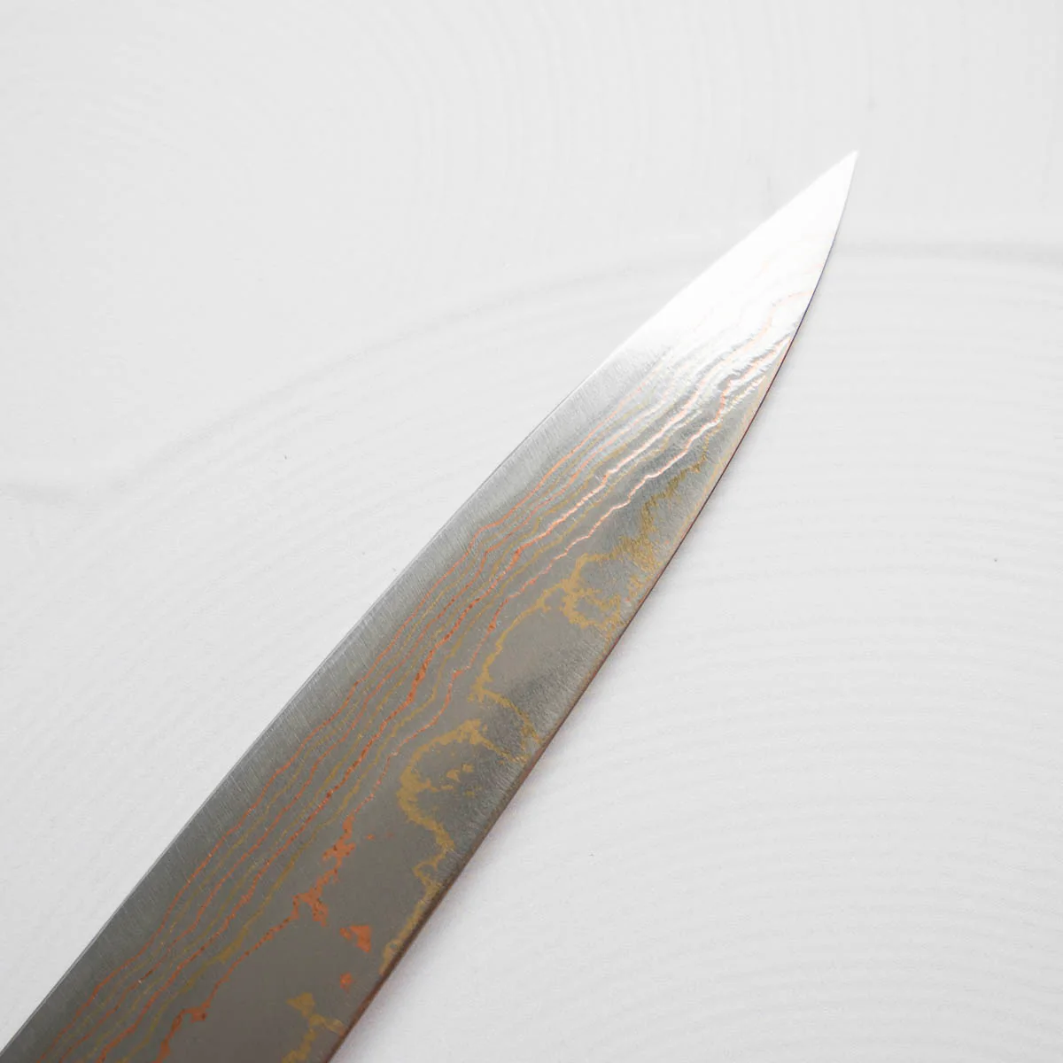 Takeshi Saji Blue 2 Rainbow Damascus Sujihiki 270mm - Image 6