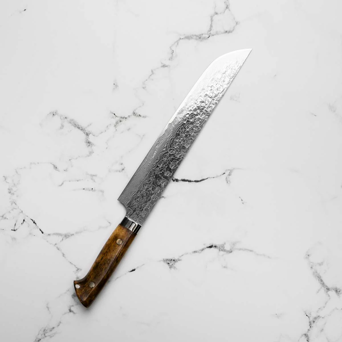 Takeshi Saji R2/SG2 Damascus Sakimaru Sujihiki 240mm Silver BCW - Image 2