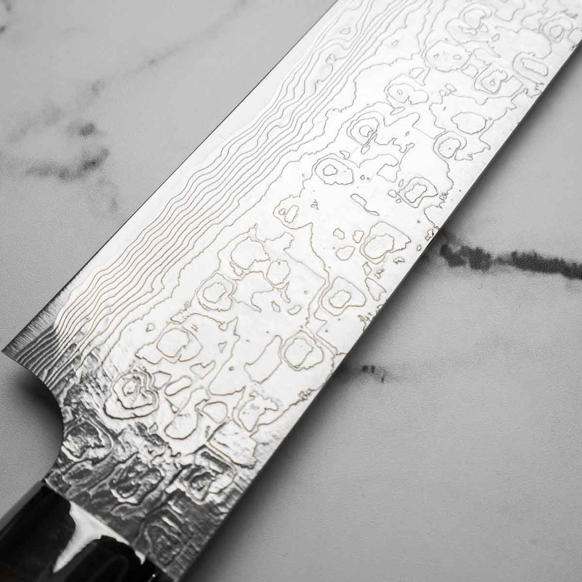 Takeshi Saji R2/SG2 Damascus Sakimaru Sujihiki 240mm Silver BCW - Image 3