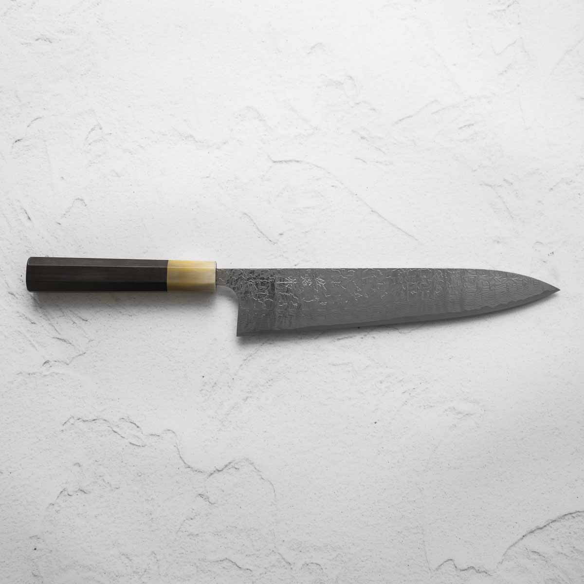 Takeshi Saji R2/SG2 Diamond Damascus Gyuto 240mm - African Blackwood - Image 4