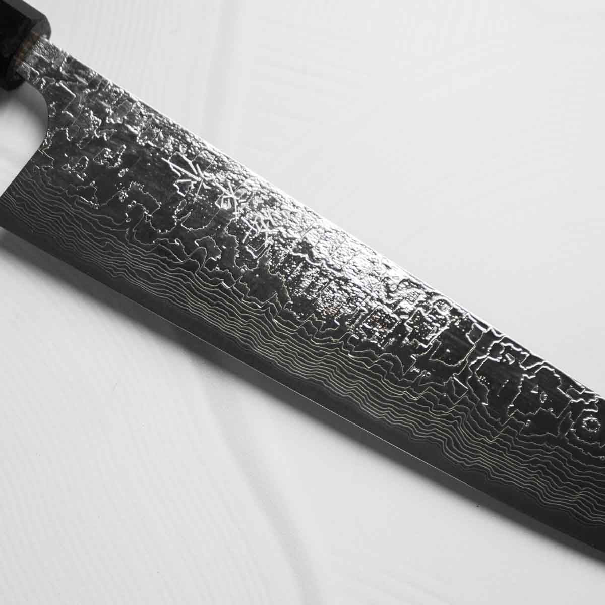 Takeshi Saji R2/SG2 Diamond Damascus Gyuto 240mm - Ebony - Image 2