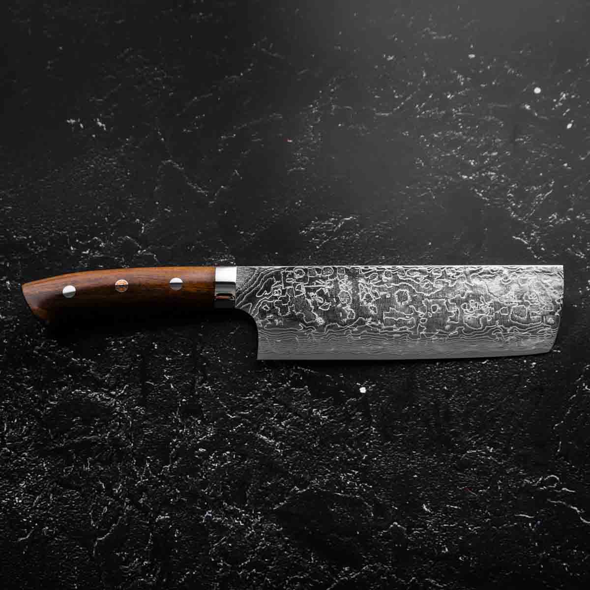 Takeshi Saji R2/SG2 Diamond Damascus Nakiri 175mm - Image 3