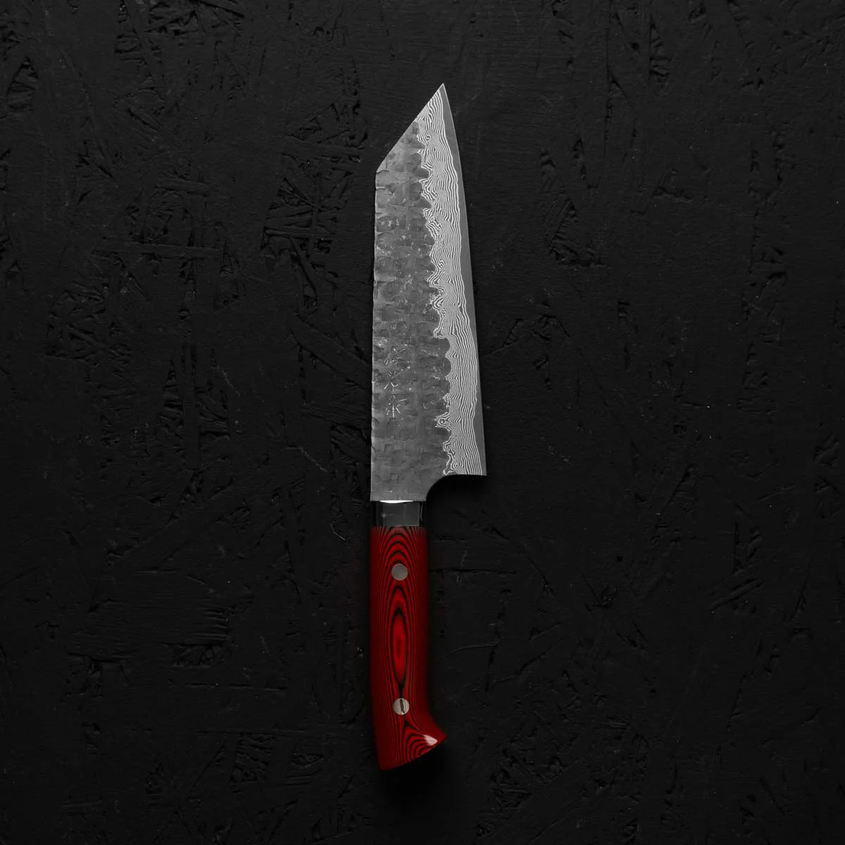 Takeshi Saji VG10 Forged Tsuchime Bunka - Red Weave - Image 3