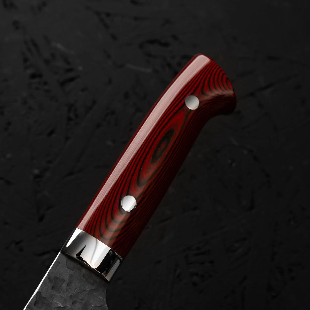 Takeshi Saji VG10 Forged Tsuchime Bunka - Red Weave - Image 5