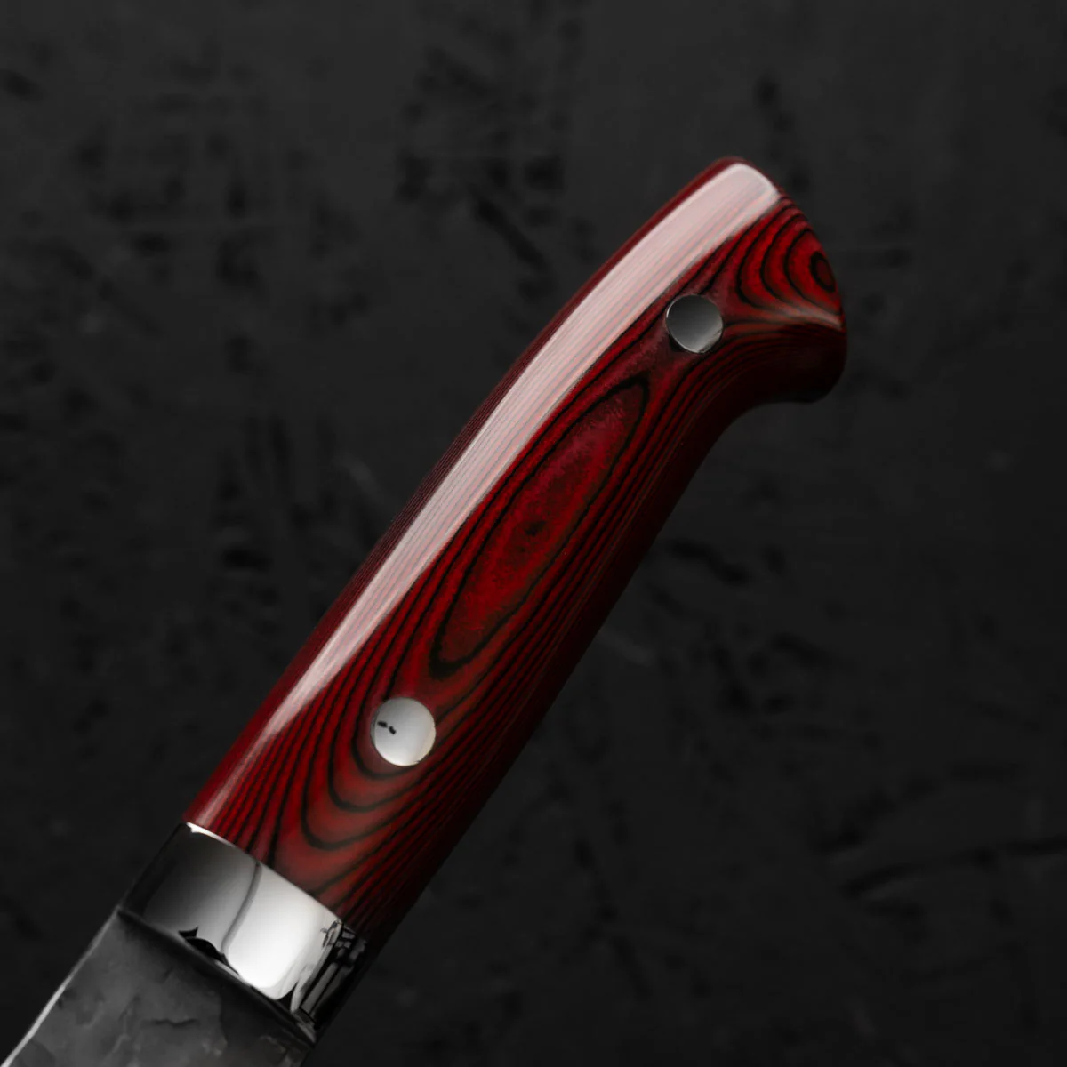 Takeshi Saji VG10 Forged Tsuchime Santoku - Red Weave - Image 7