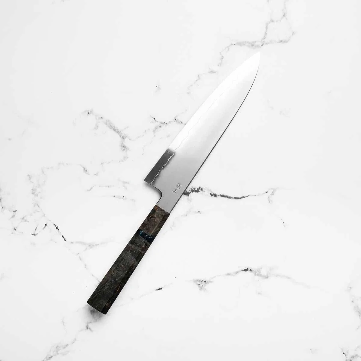 Tetsujin Hamono Ginsan Kasumi Gyuto 210mm - Dark Maple - Image 3