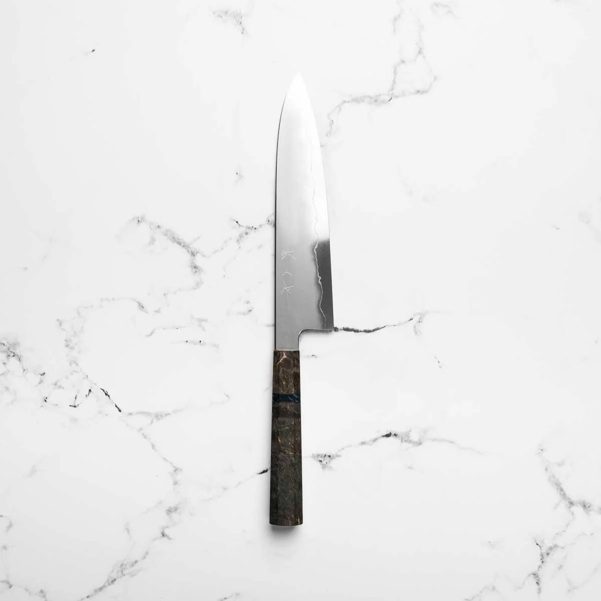 Tetsujin Hamono Ginsan Kasumi Gyuto 210mm - Dark Maple - Image 4