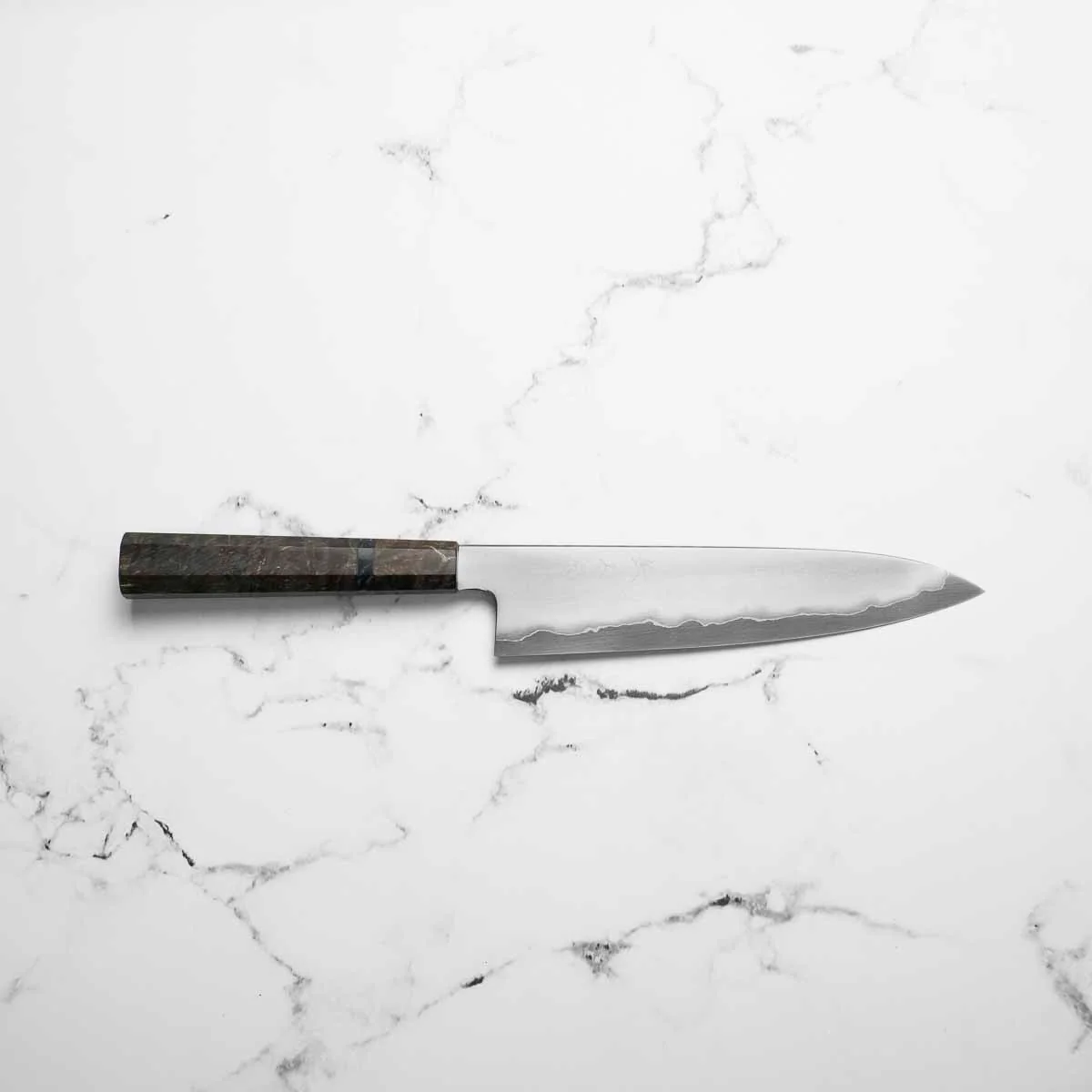 Tetsujin Hamono Ginsan Kasumi Gyuto 210mm - Dark Maple - Image 5