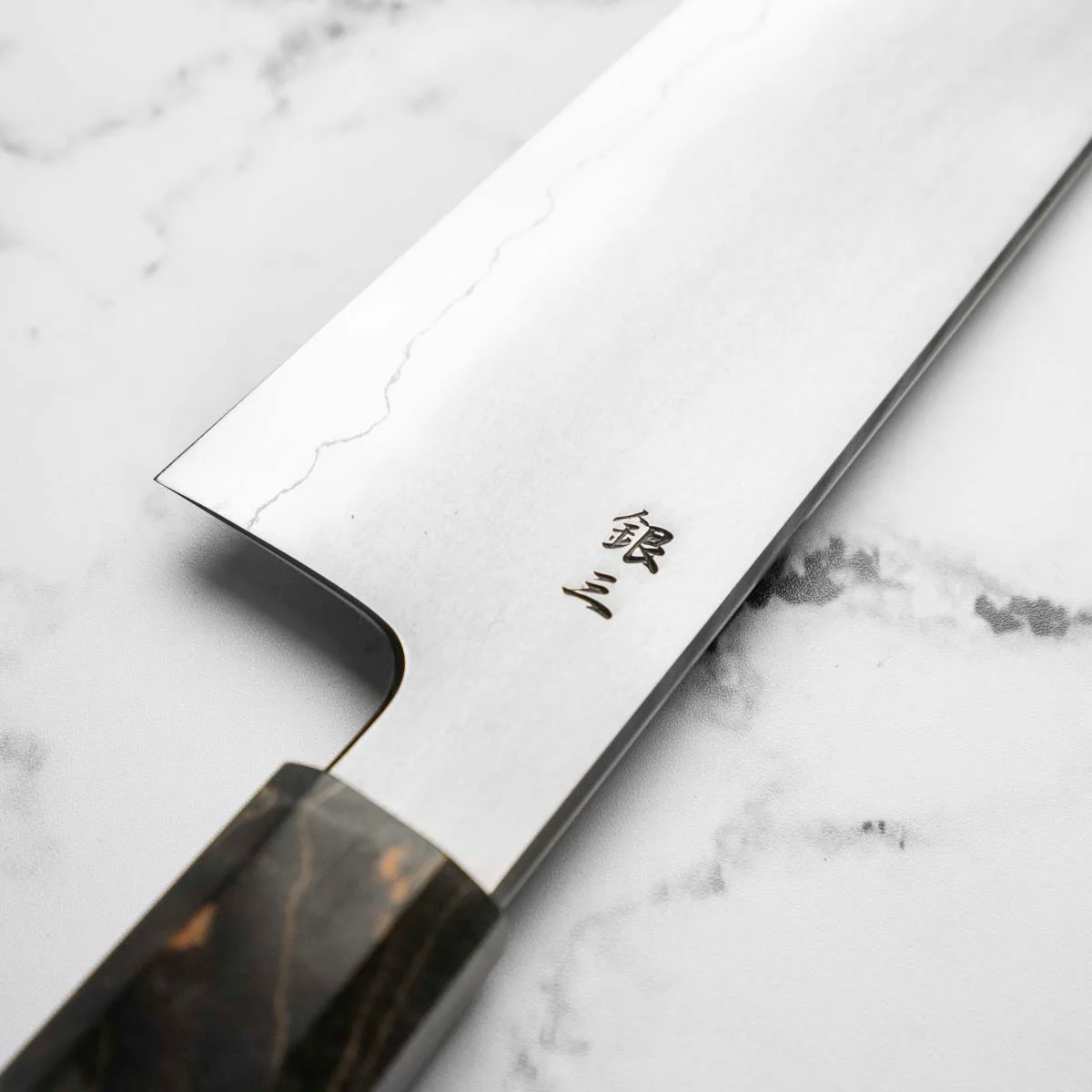 Tetsujin Hamono Ginsan Kasumi Gyuto 240mm - Dark Maple - Image 3