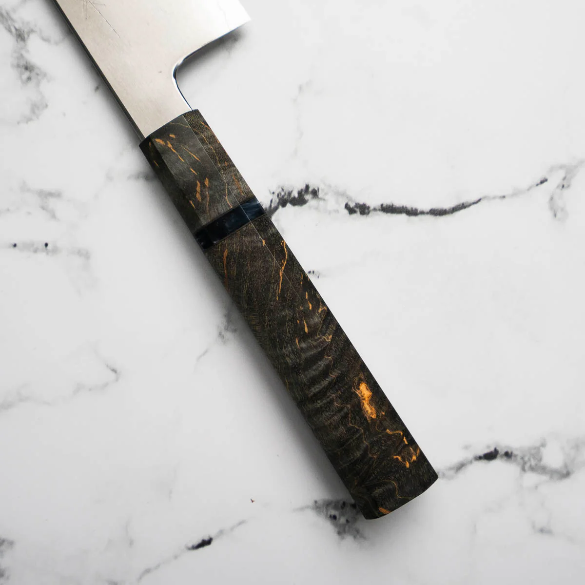 Tetsujin Hamono Ginsan Kasumi Gyuto 240mm - Dark Maple - Image 6
