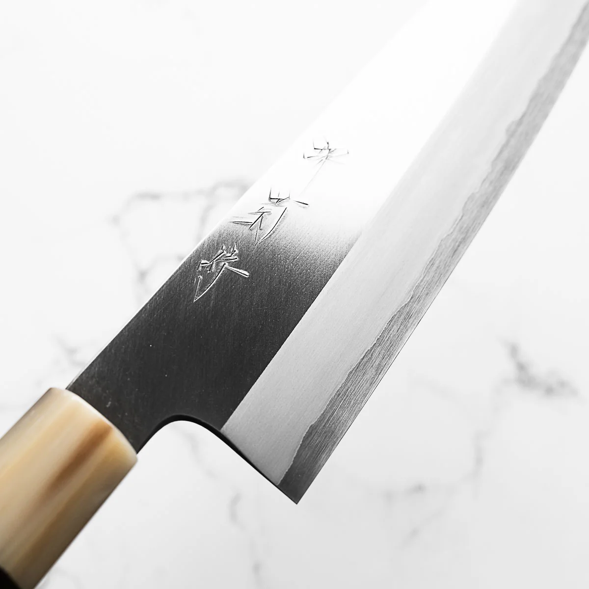 Togashi x Sakai Kikumori White 1 Stainless Clad Gyuto 240mm - Image 5