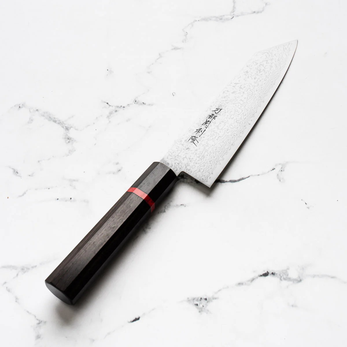 Toshitaka VG10 Damascus Migaki Bunka 180mm - Ebony & Red Spacer - Image 2