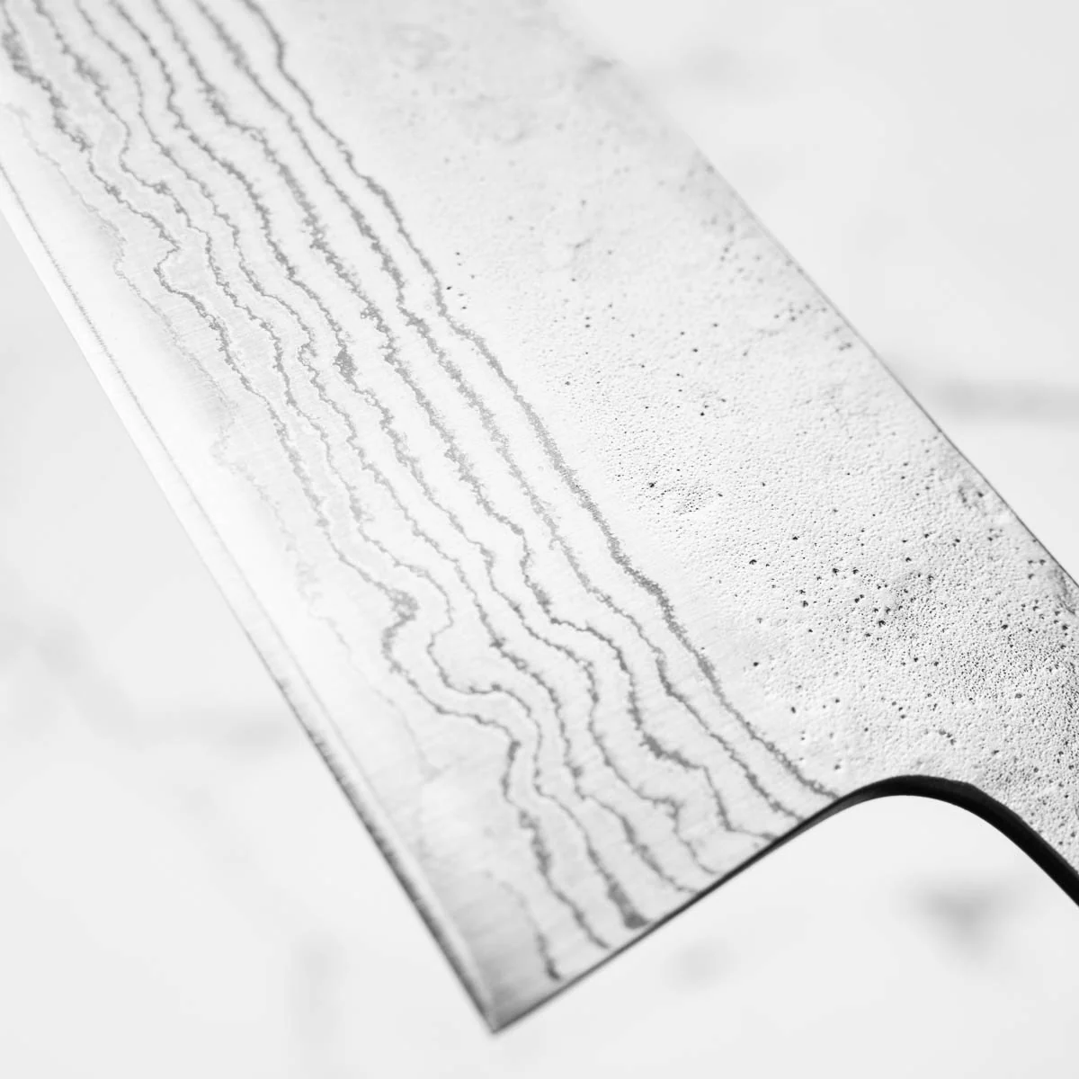 Tsunehisa 440C Damascus Tsuchime Gyuto 210mm - Dark Maple - Image 6