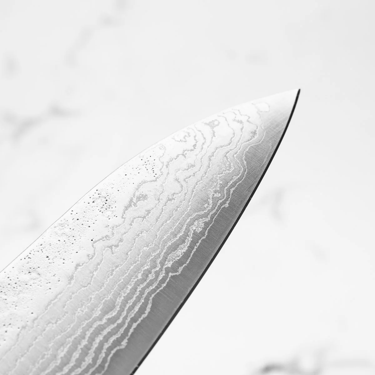 Tsunehisa 440C Damascus Tsuchime Gyuto 210mm - Maple Turquoise - Image 7