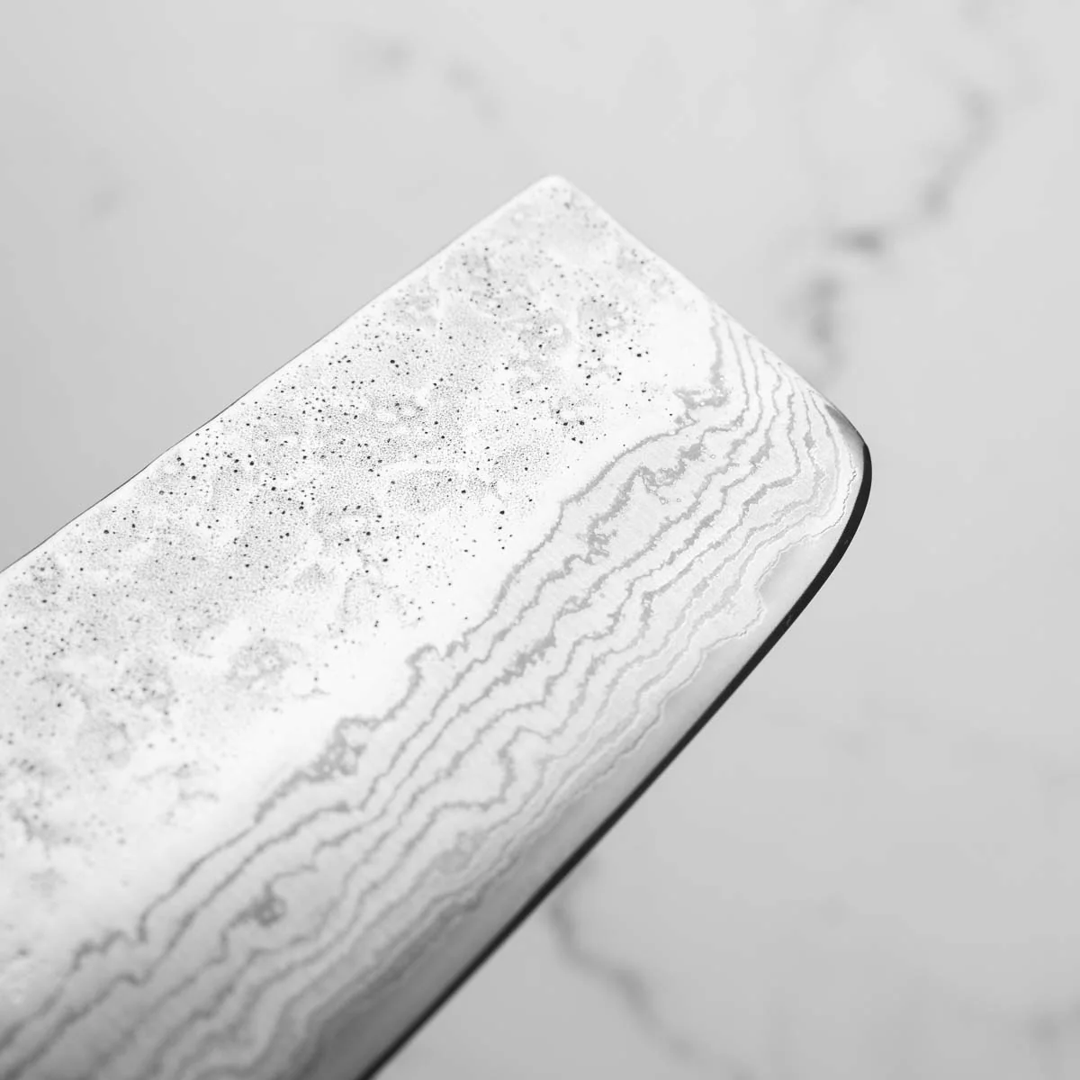 Tsunehisa 440C Damascus Tsuchime Nakiri 165mm - Image 7