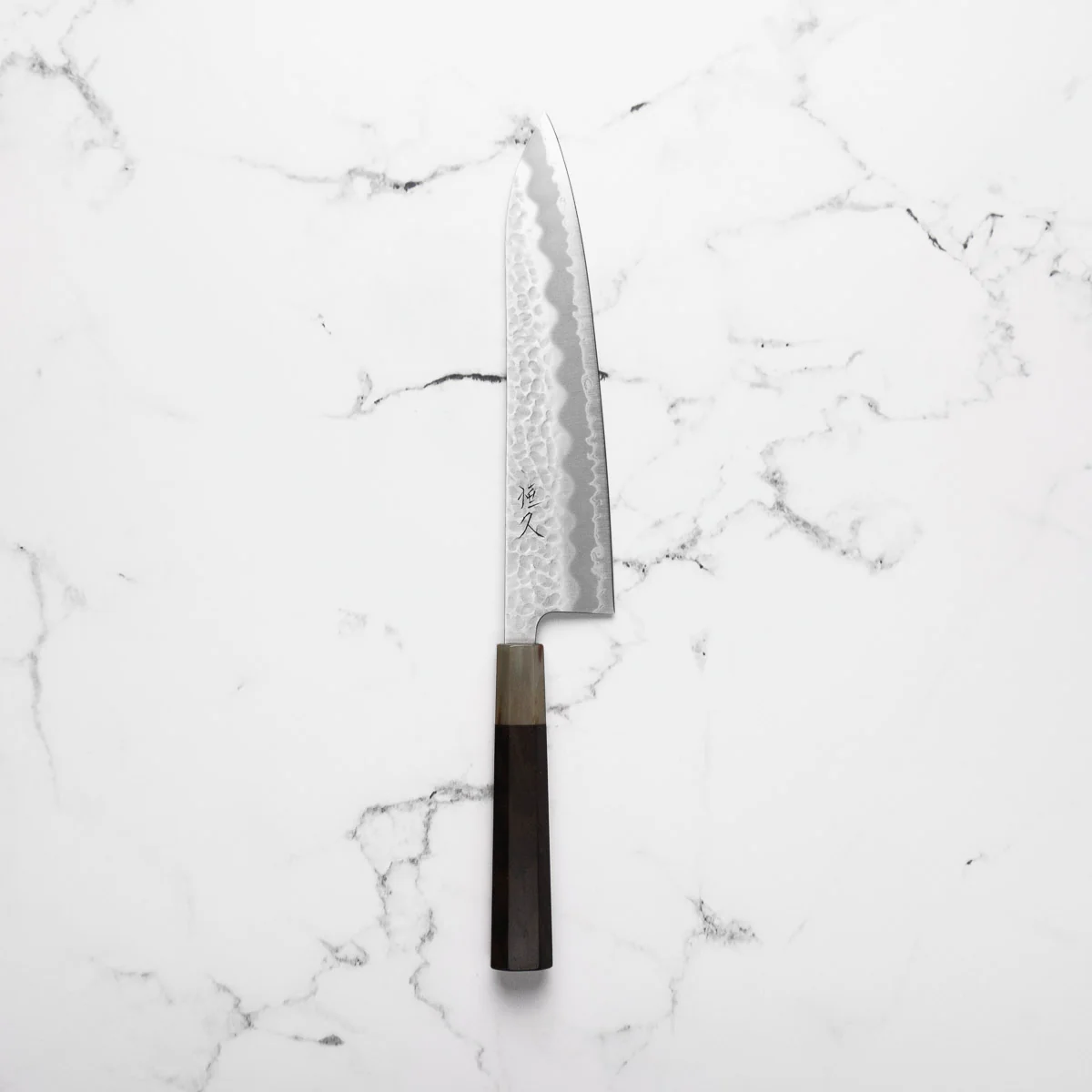 Tsunehisa Blue Super Tsuchime Gyuto 210mm - Ebony & Blonde - Image 3