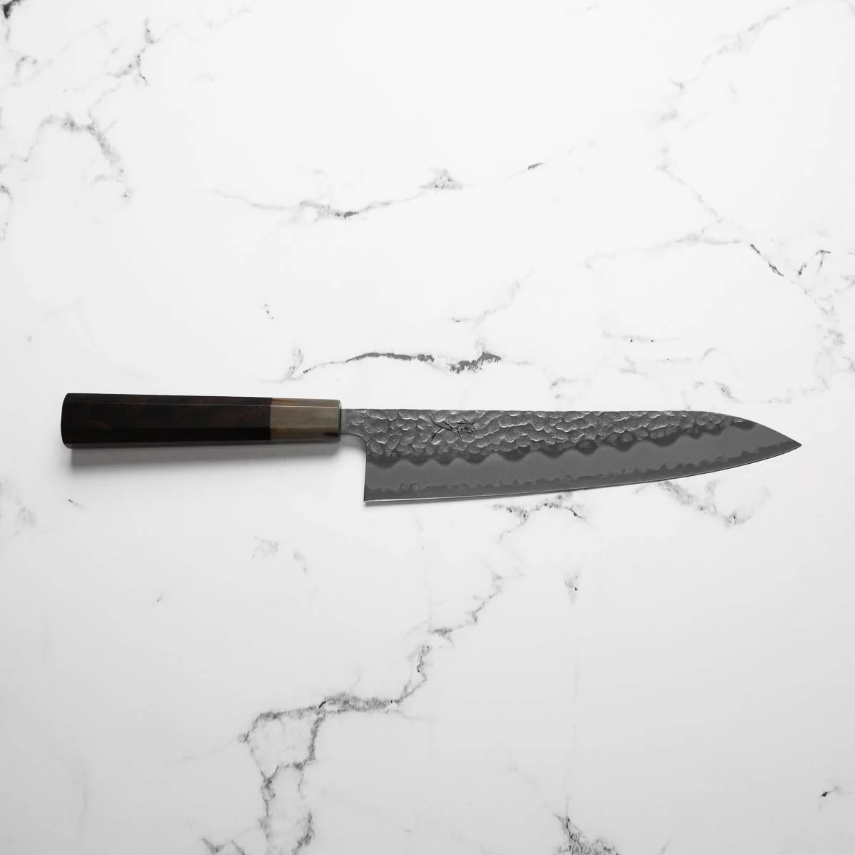 Tsunehisa Blue Super Tsuchime Gyuto 210mm - Ebony & Blonde - Image 4