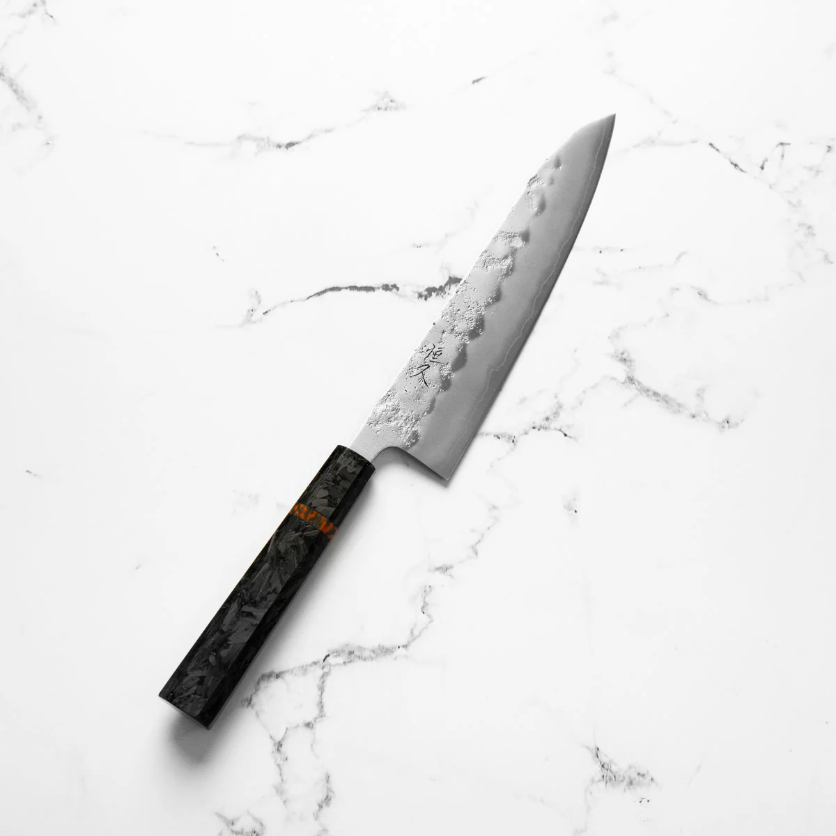 Tsunehisa Ginsan Nashiji Gyuto 210mm - Carbon Fibre - Image 2