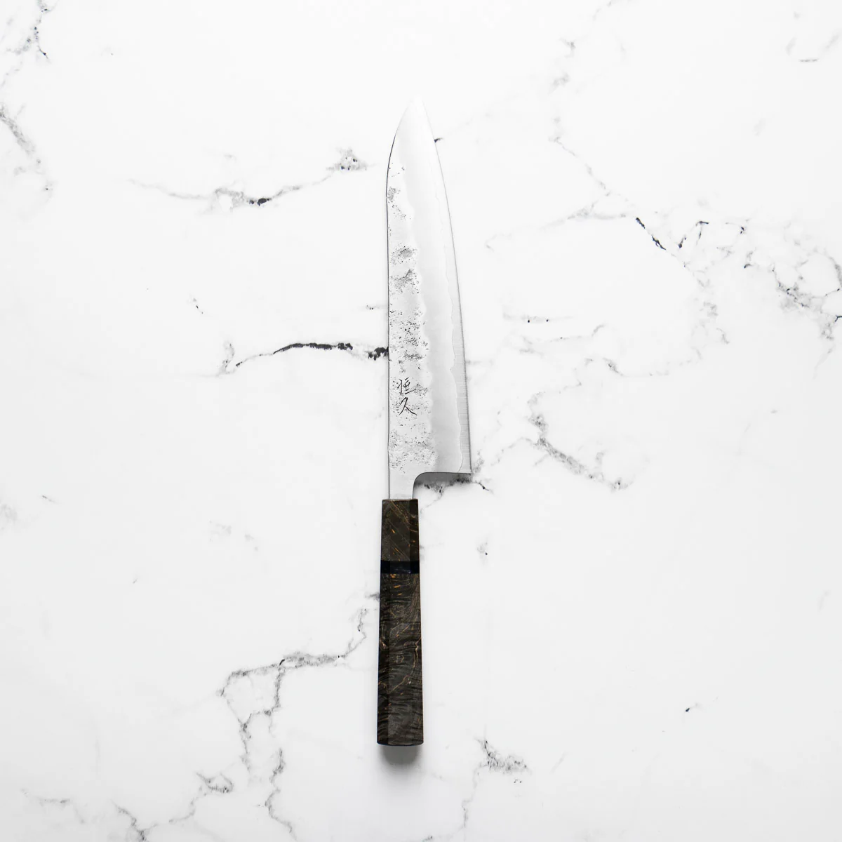 Tsunehisa Ginsan Nashiji Gyuto 210mm - Dark Maple - Image 3